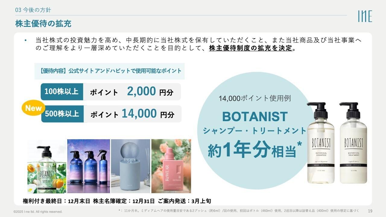 【QAあり】I-ne、スキンケア他カテゴリーが前年比+432.7%と大幅成長、全社増収を牽引　株主優待制度も拡充